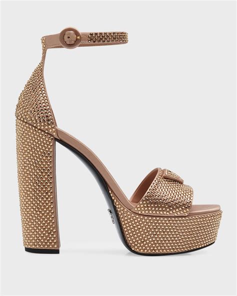 prada ankle strap platform silver sandal|prada platform sandals outlet.